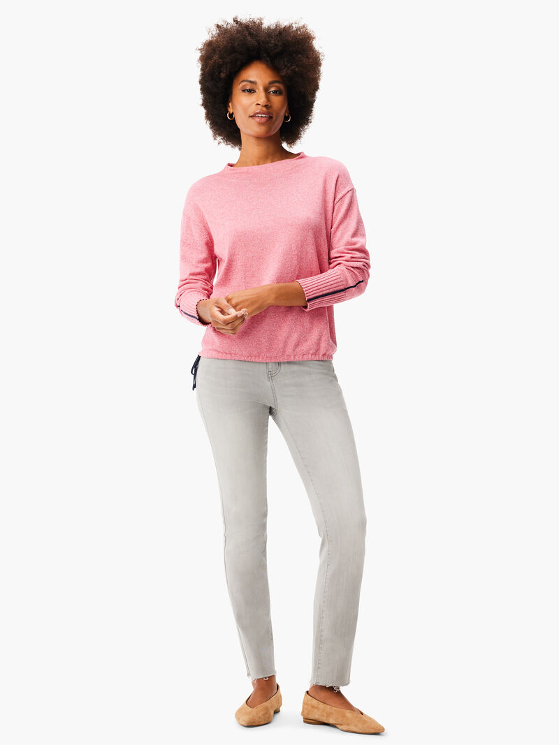 Woman Wears Tie Trim Sweater image number 3