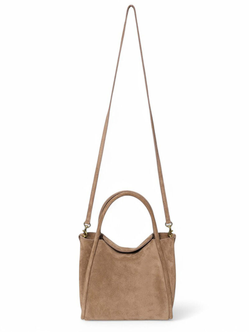 Woman Wears Oliveve - Serena Suede Satchel Bag image number 3