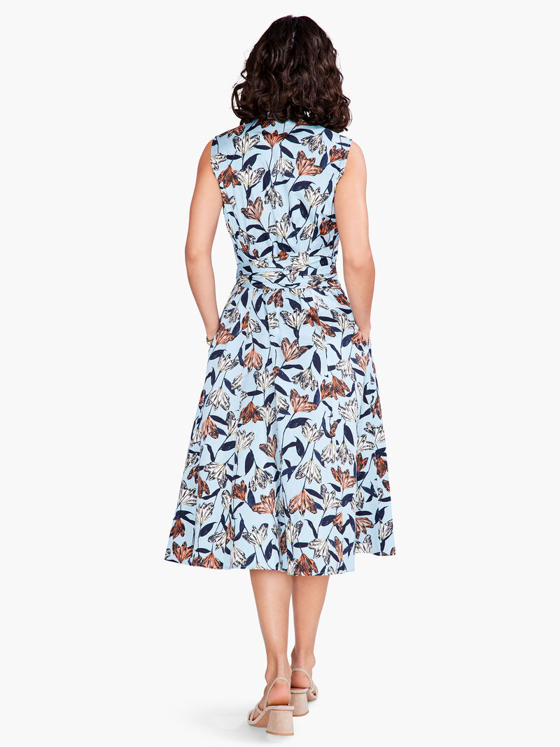 Woman Wears Sky Blooms Shirt Dress image number 2