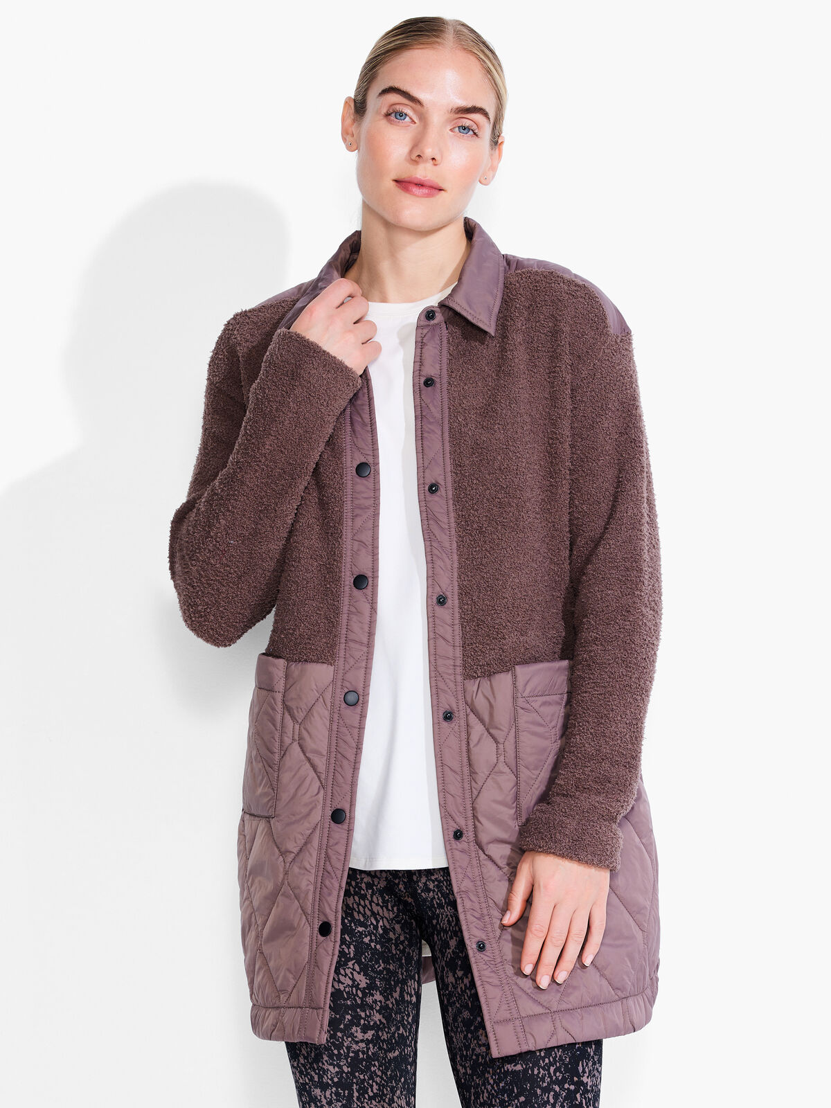 Quilted Mix Media Coat