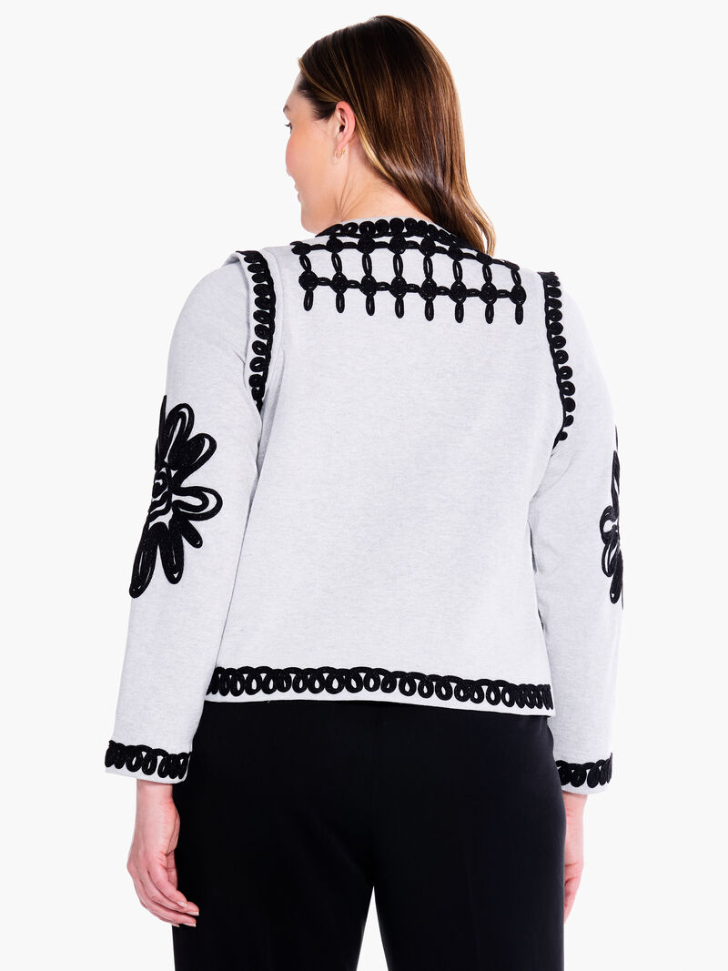 Woman Wears Romantic Soutache Knit Jacket image number 2