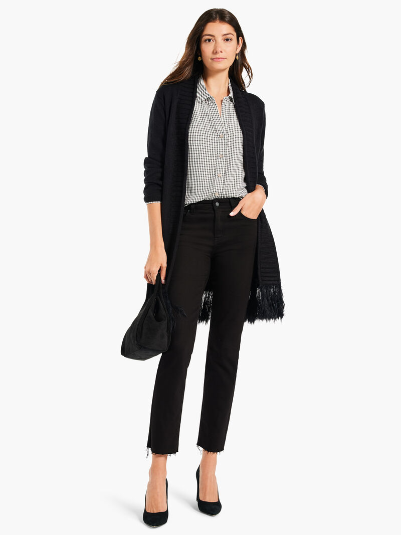 Woman Wears Femme Plaid Shirt image number 4