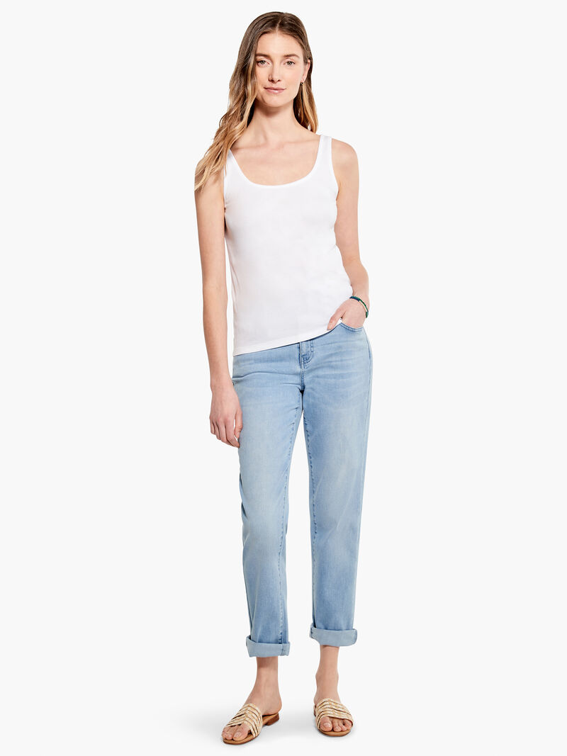 Woman Wears Drapey Rib Scoop Tank image number 3