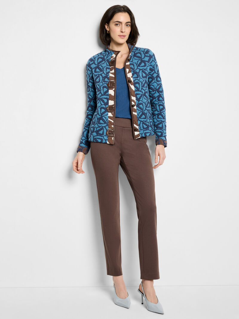 Woman Wears Quilted Faux Leather Trim Jacket image number 3