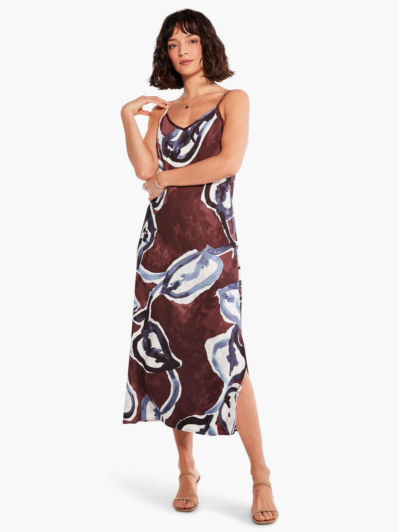 Woman Wears Watercolor Vines Slip Dress image number 4