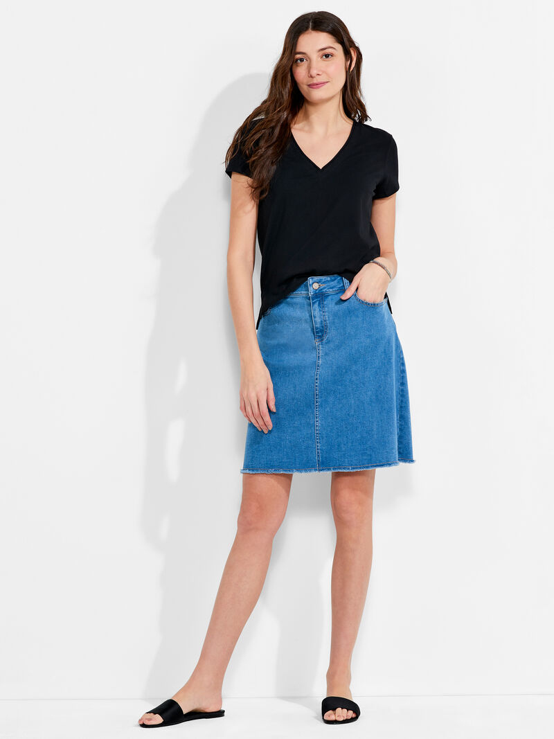 Woman Wears NZT Short Sleeve Roll V Tee image number 3