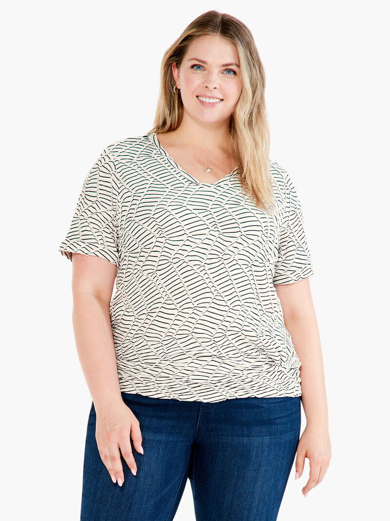 Woman Wears Mixed Lines Tee image number 0