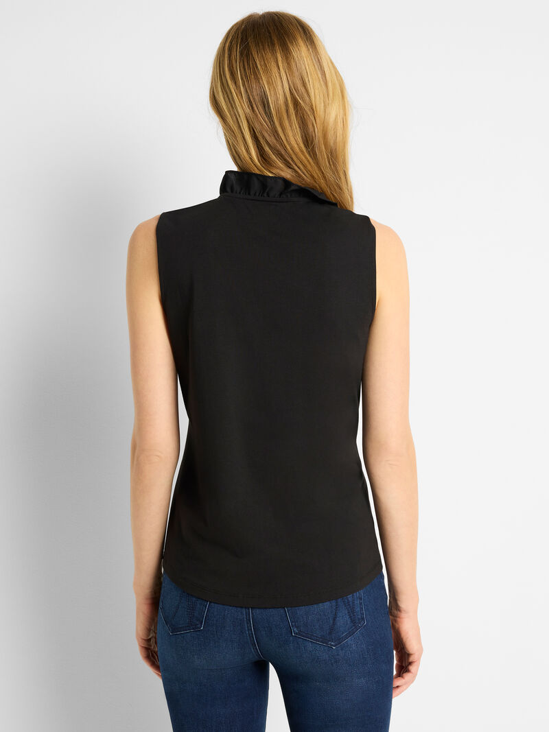 Woman Wears Ruffled Around Tank image number 3
