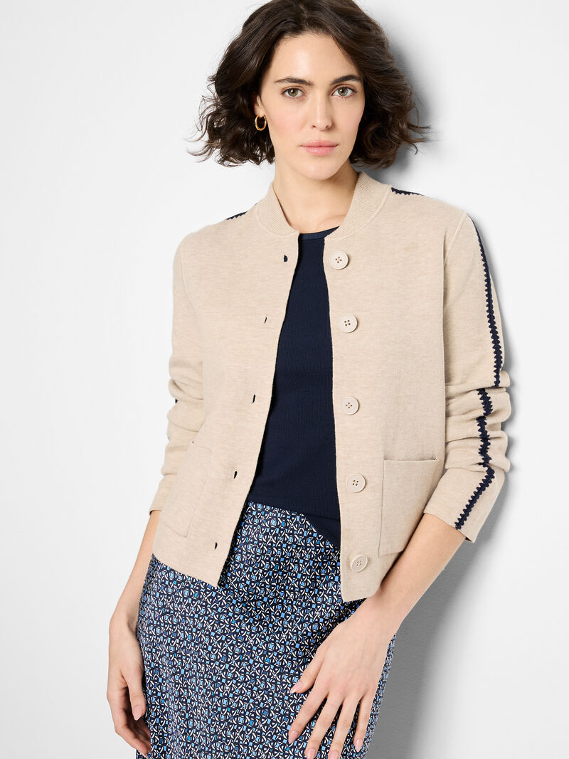 Woman Wears Dashing Dusk Knit Bomber Jacket image number 2