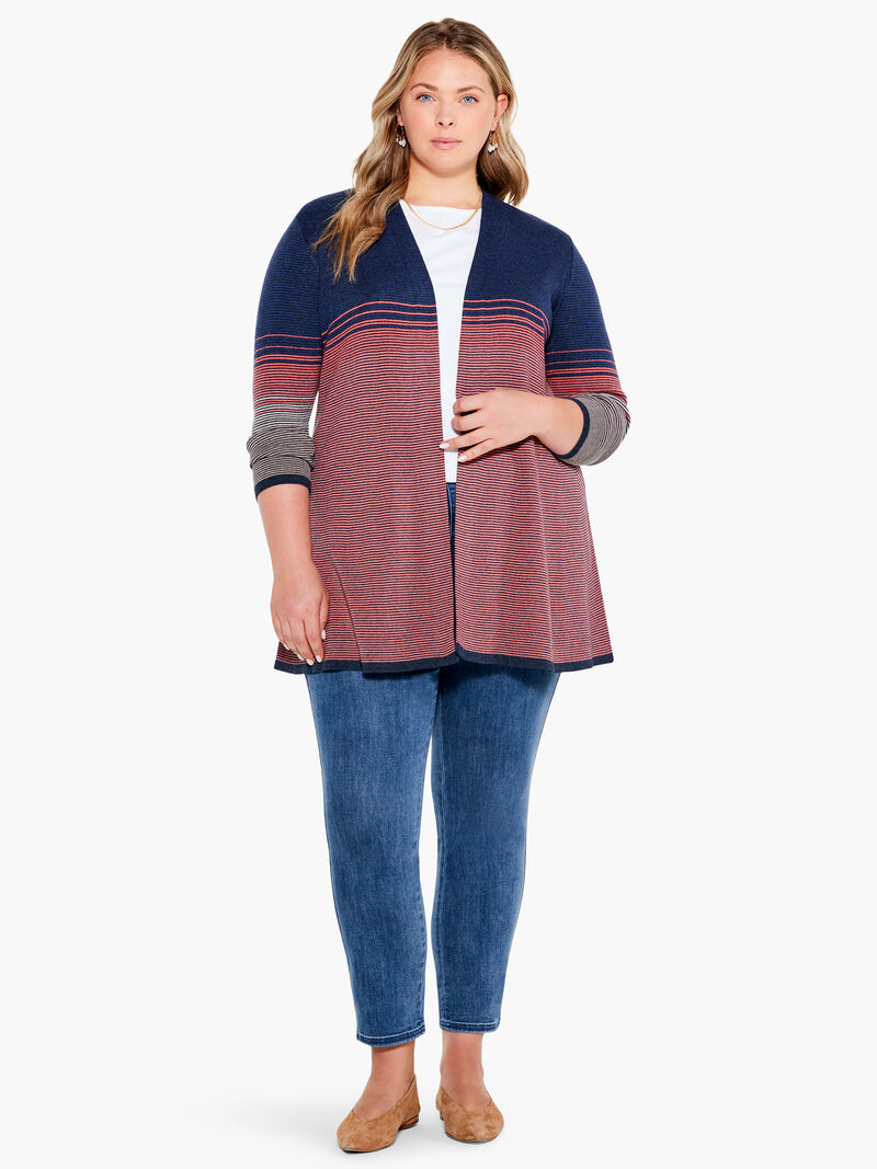 Woman Wears Ombre Twirl Cardigan image number 4