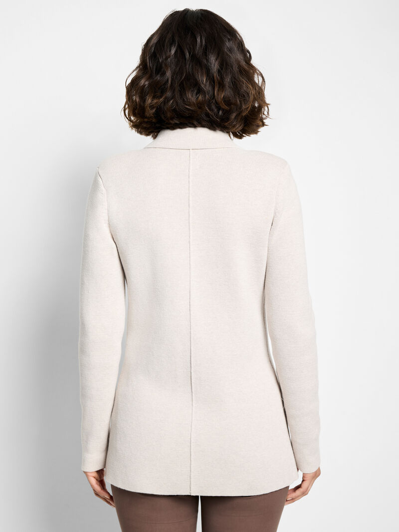 Woman Wears Elegant Knit Blazer image number 3