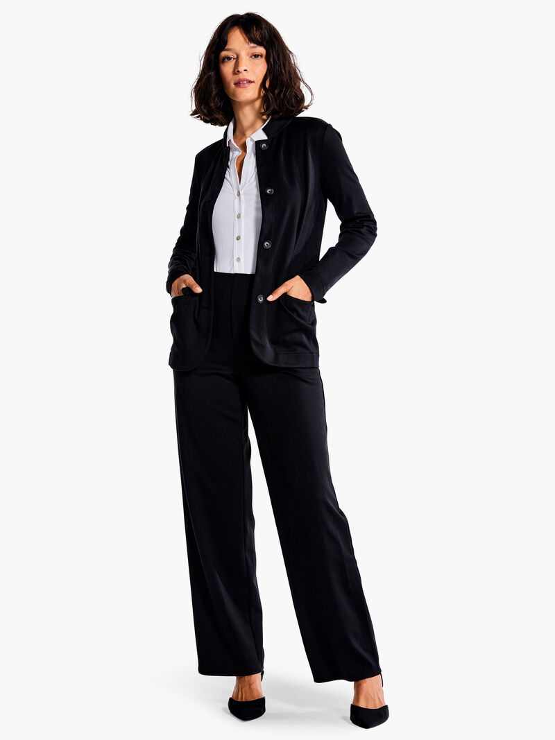 Woman Wears Drapey Ponte Blazer image number 4