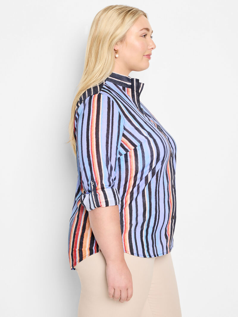 Woman Wears Painted Peninsula Cotton Shirt image number 2