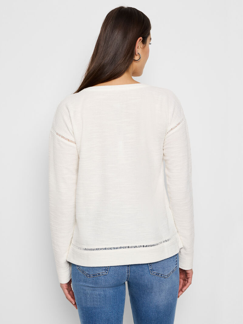 Woman Wears Seamed Texture Top image number 3