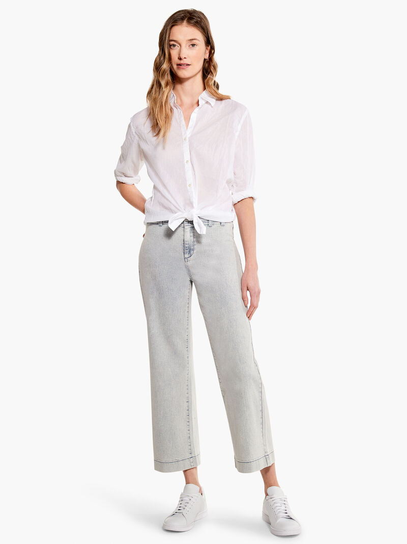 Woman Wears NZ Denim Mid Rise Wide-Leg Crop Jean image number 1