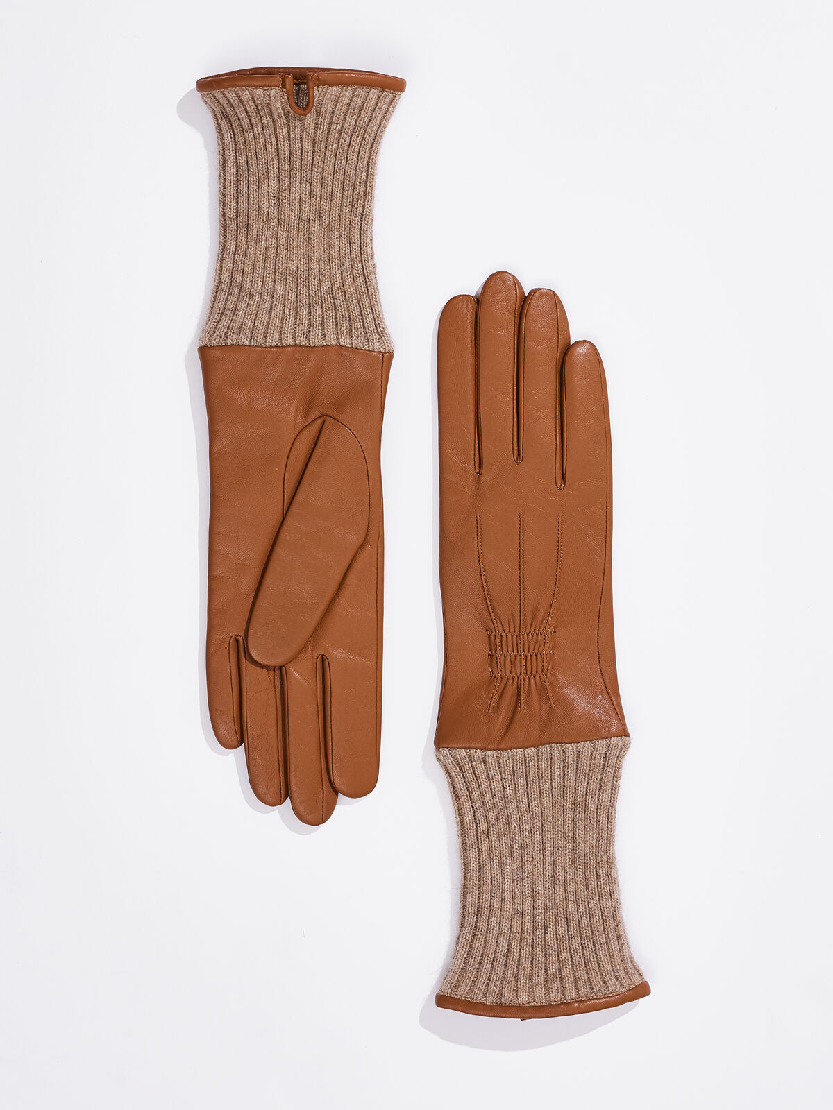Amato - Shirred Glove With Cashmere Cuff