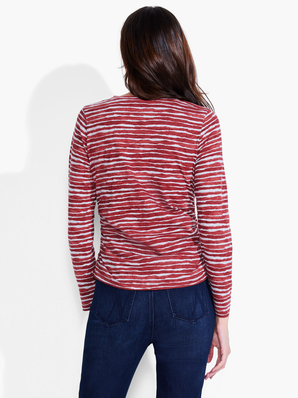 NZT Abstract Stripe Long Sleeve Scoop Neck