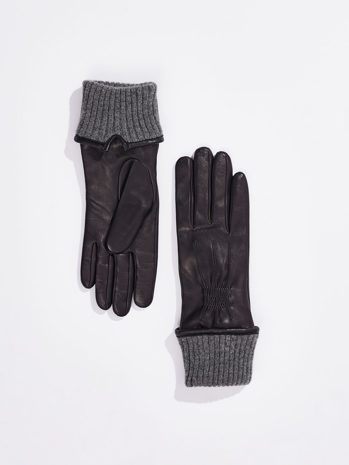 Amato - Shirred Glove With Cashmere Cuff