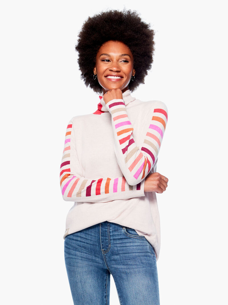 Woman Wears Stripes Aside Vital Turtleneck image number 0