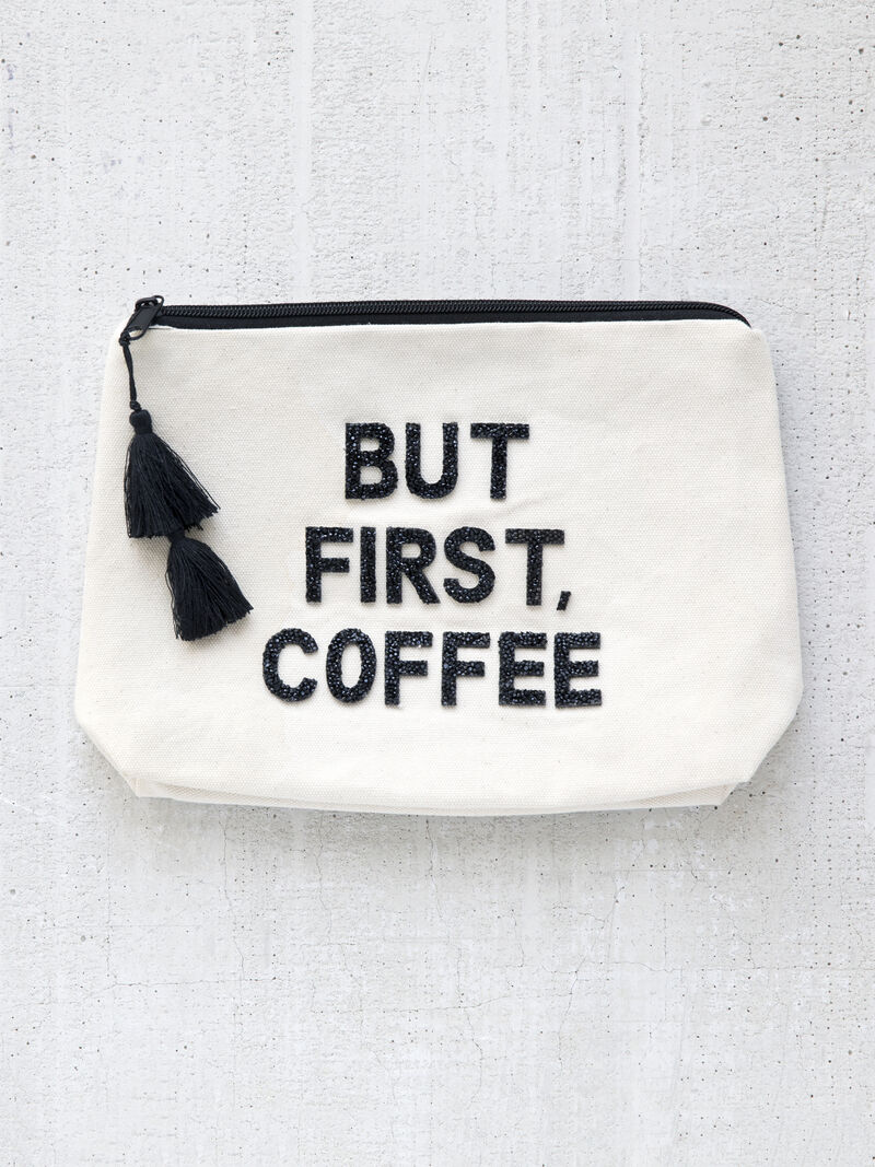 Woman Wears FALLON & ROYCE CANVAS BIKINI BAG COFFEE image number 0