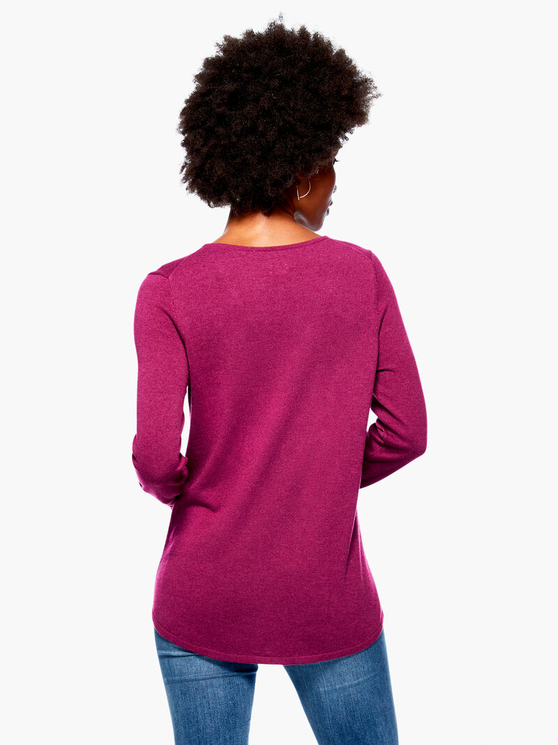 Woman Wears Vital V Neck Sweater image number 2