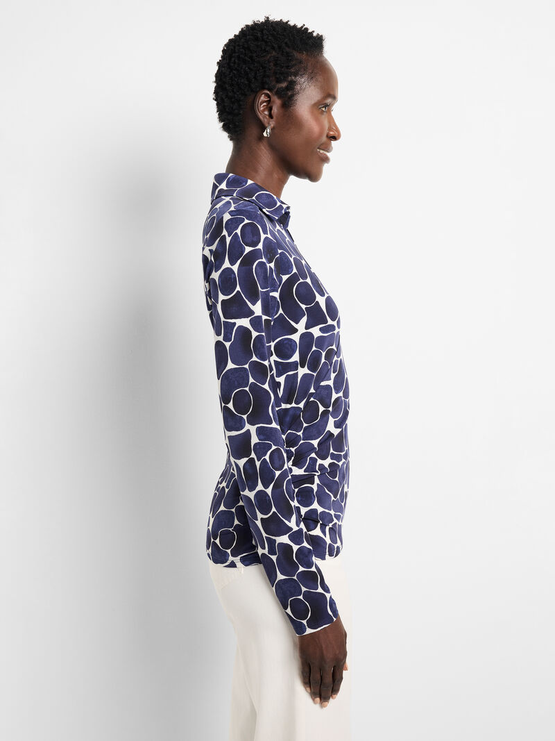 Woman Wears Geo Pebble Knit Wrap Top image number 2