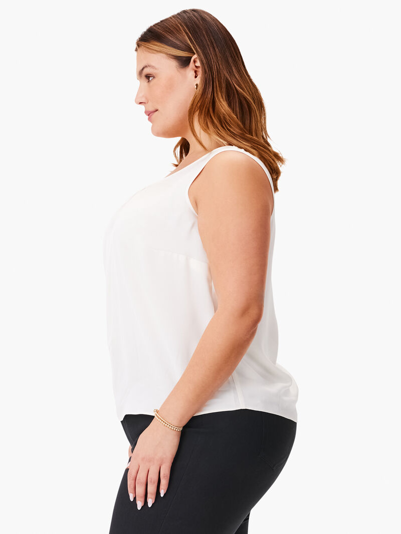 Woman Wears Satin Chiffon Scoop Tank image number 1