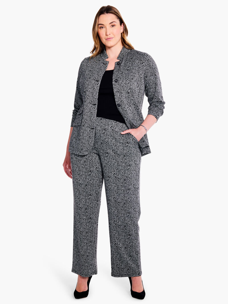 Woman Wears 29" Etched Tweed Wide Leg Ankle Pant image number 1