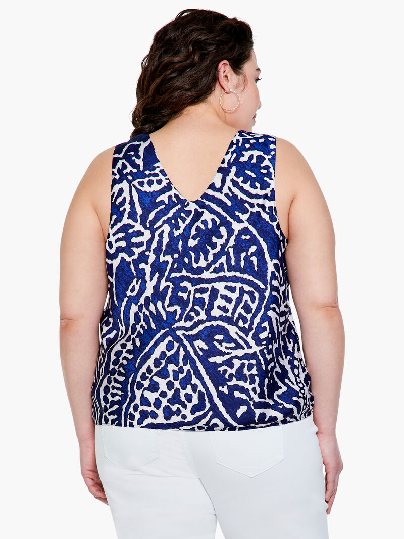 Woman Wears Indigo Stamp Tank image number 2