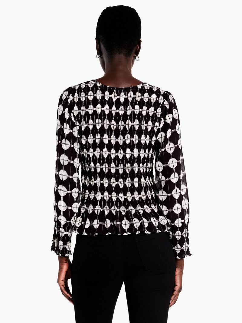 Woman Wears Chiffon Dot Top image number 2