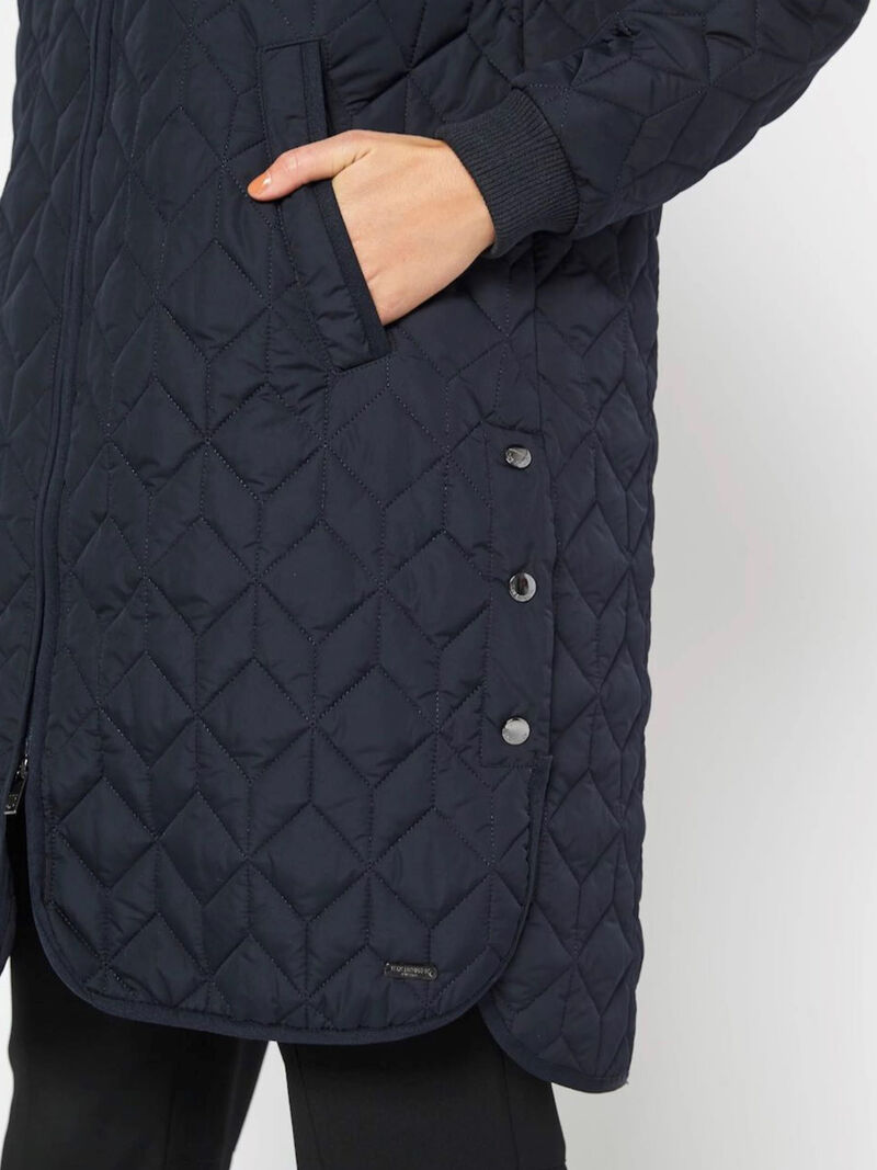 Woman Wears Ilse Jacobsen - Quilted Coat With Rib Trim image number 1