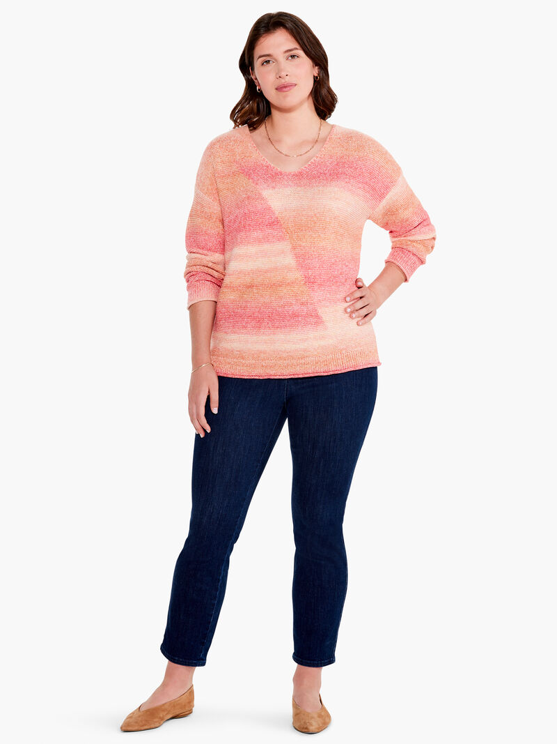 Woman Wears Sunset Mix Sweater image number 3