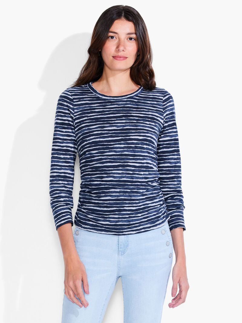 NZT Abstract Stripe Long Sleeve Scoop Neck