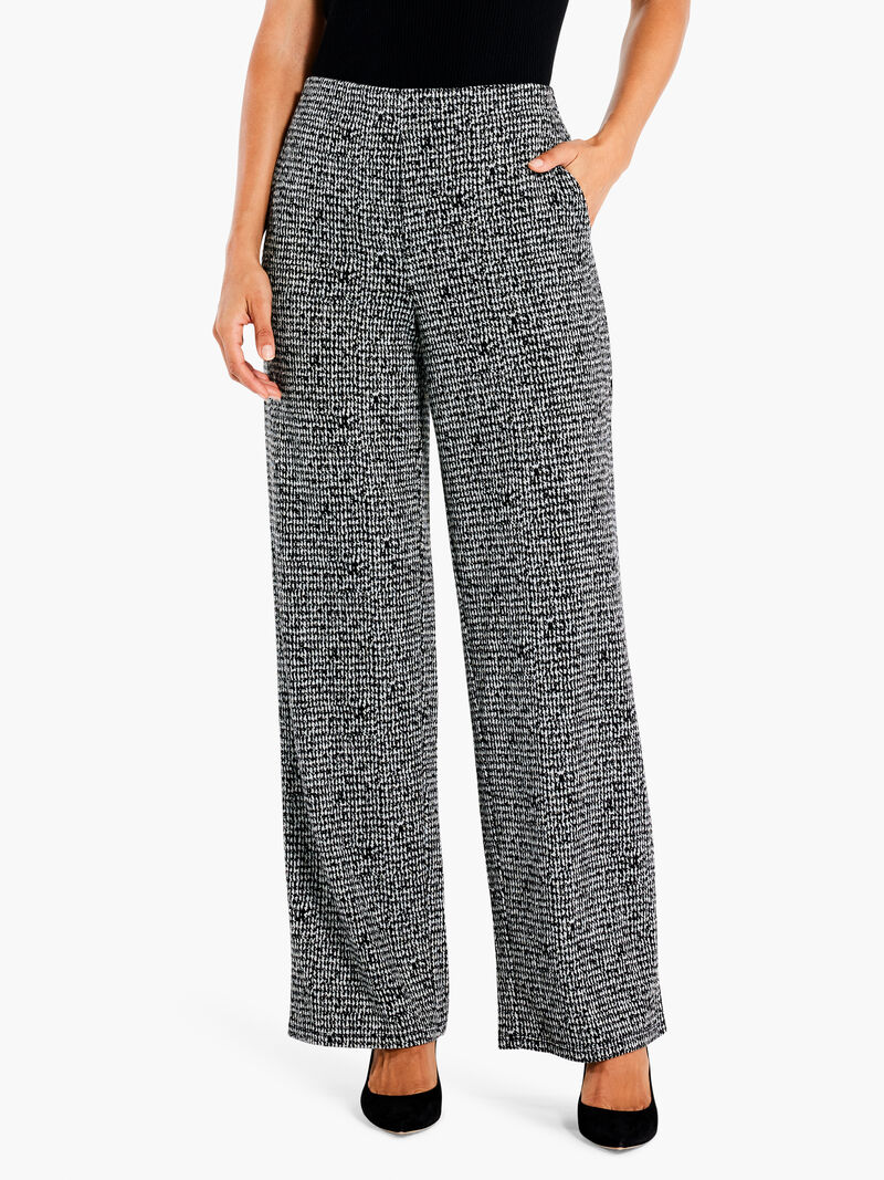 
                    29" Etched Tweed Wide Leg Ankle Pant