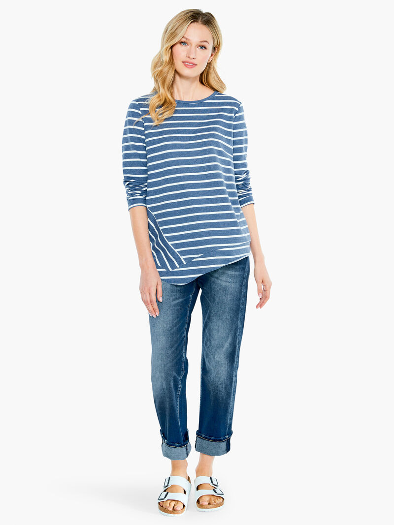 Woman Wears Striped Angle Top image number 3