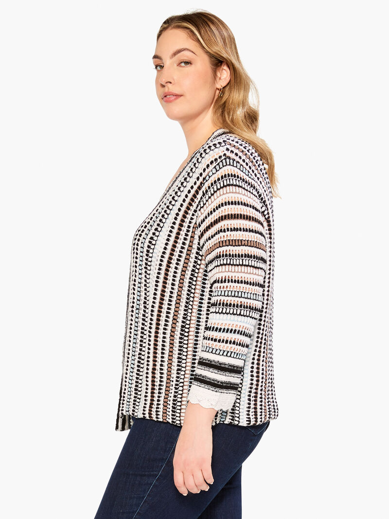 Woman Wears Crochet Sky Cardigan image number 1