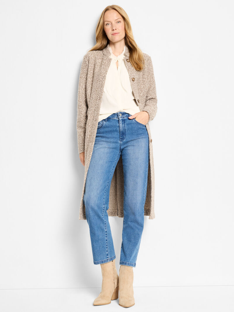Woman Wears Falling Chiffon Long Sleeve Top image number 2