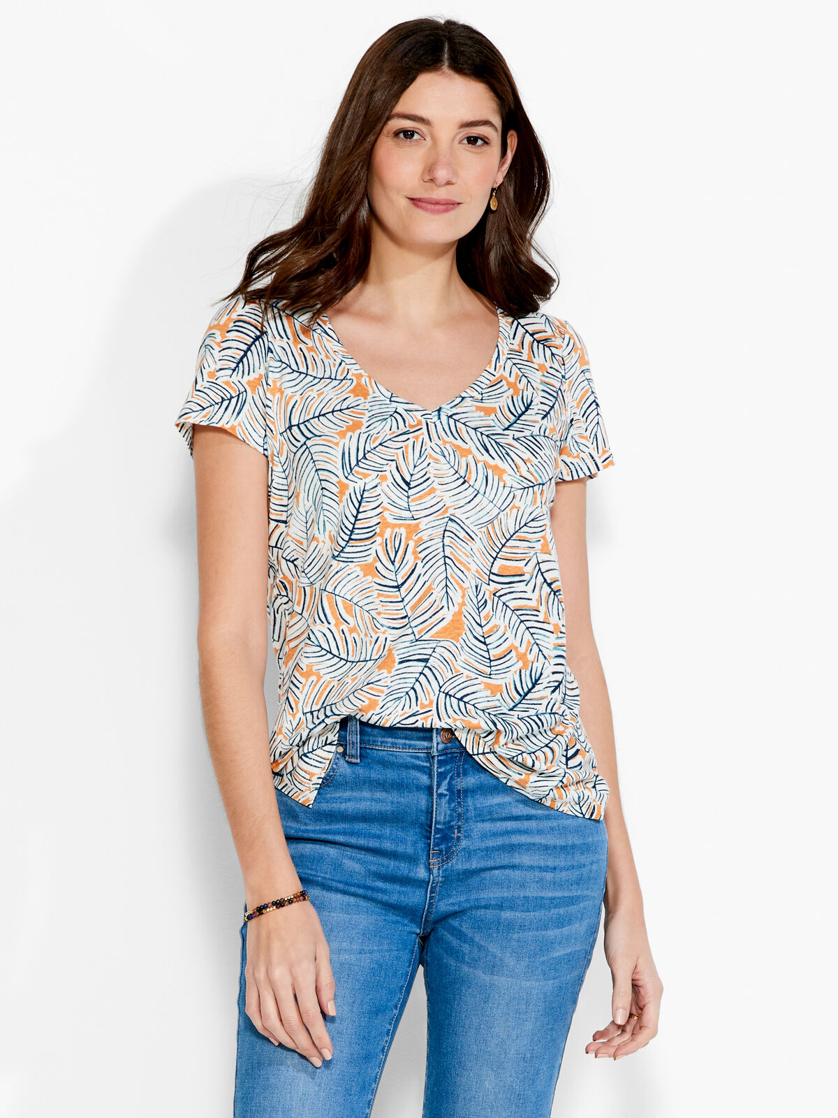 NZT Palm Short Sleeve V Tee
