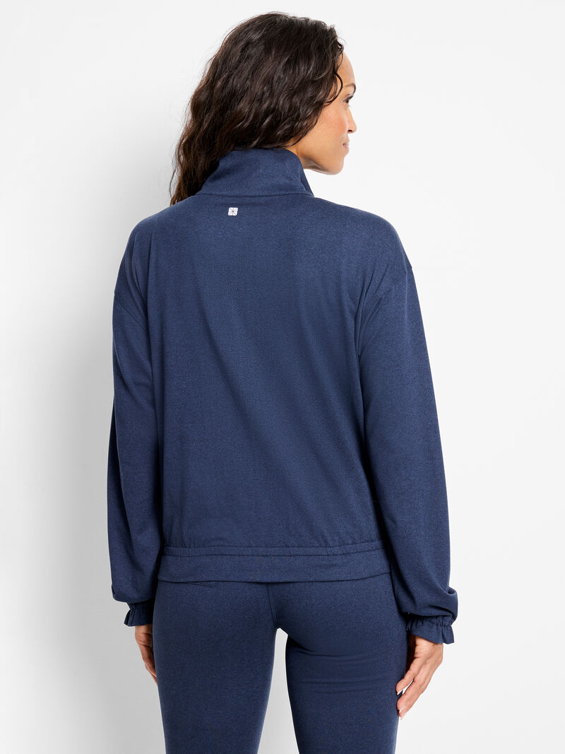 Woman Wears Brushed Flow Zip Front Jacket image number 3
