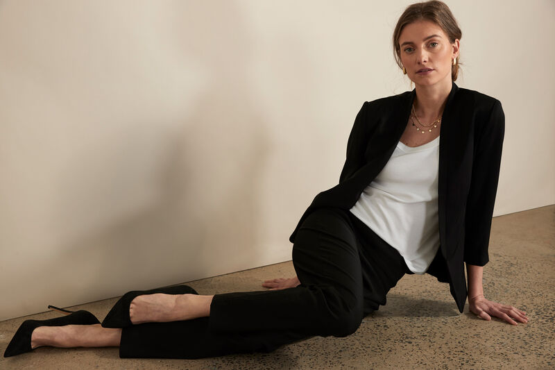 Woman Wears Wonderstretch Straight Pant image number 0