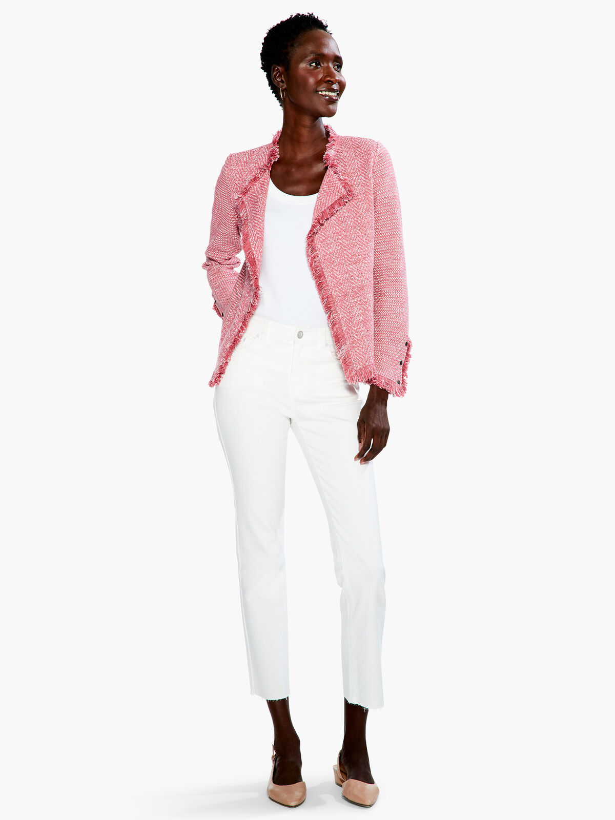 Fringe Mix Knit Jacket