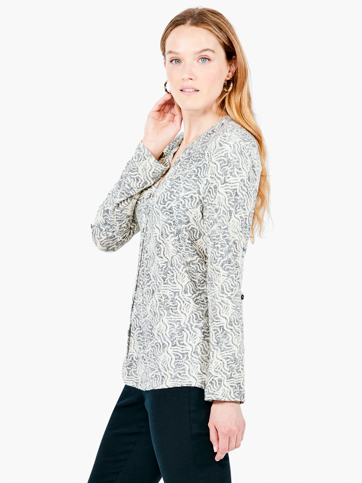 NZT Angled Ikat Convertible Sleeve Shirt