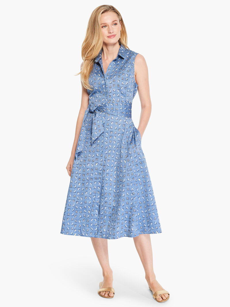 Woman Wears Beach Chair Shirt Dress image number 0