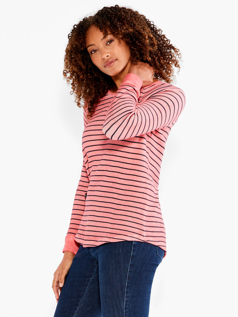 NZT Long Sleeve Striped Waffle Teeimage number 1