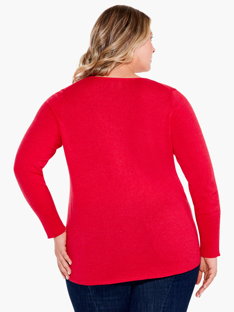 Woman Wears Vital V Neck Sweater image number 2