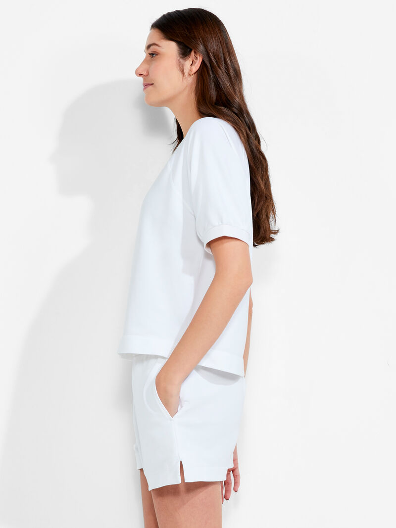 Woman Wears NZT Short Sleeve Round Neck French Terry Top image number 1