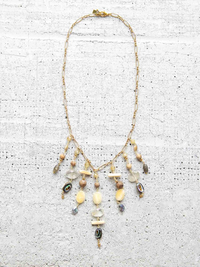 Woman Wears Chan Luu Mixed Stone Statement Necklace image number 0