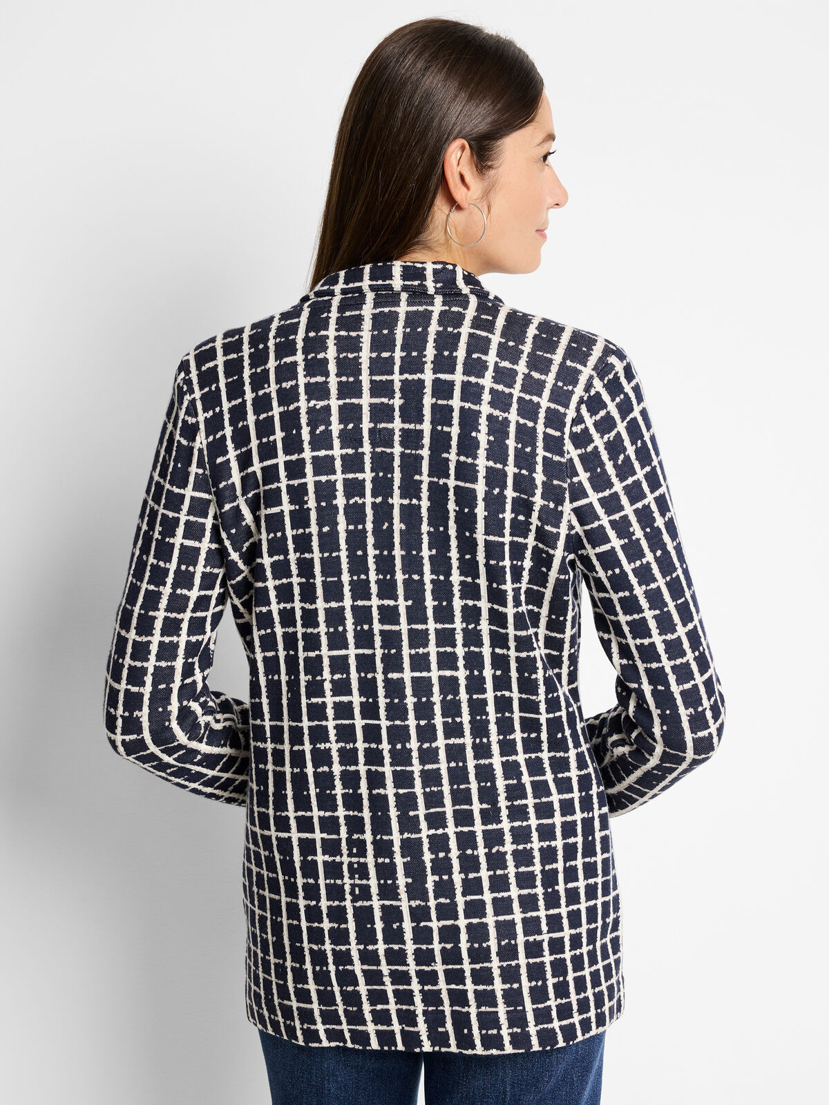 Painted Plaid Boyfriend Blazer