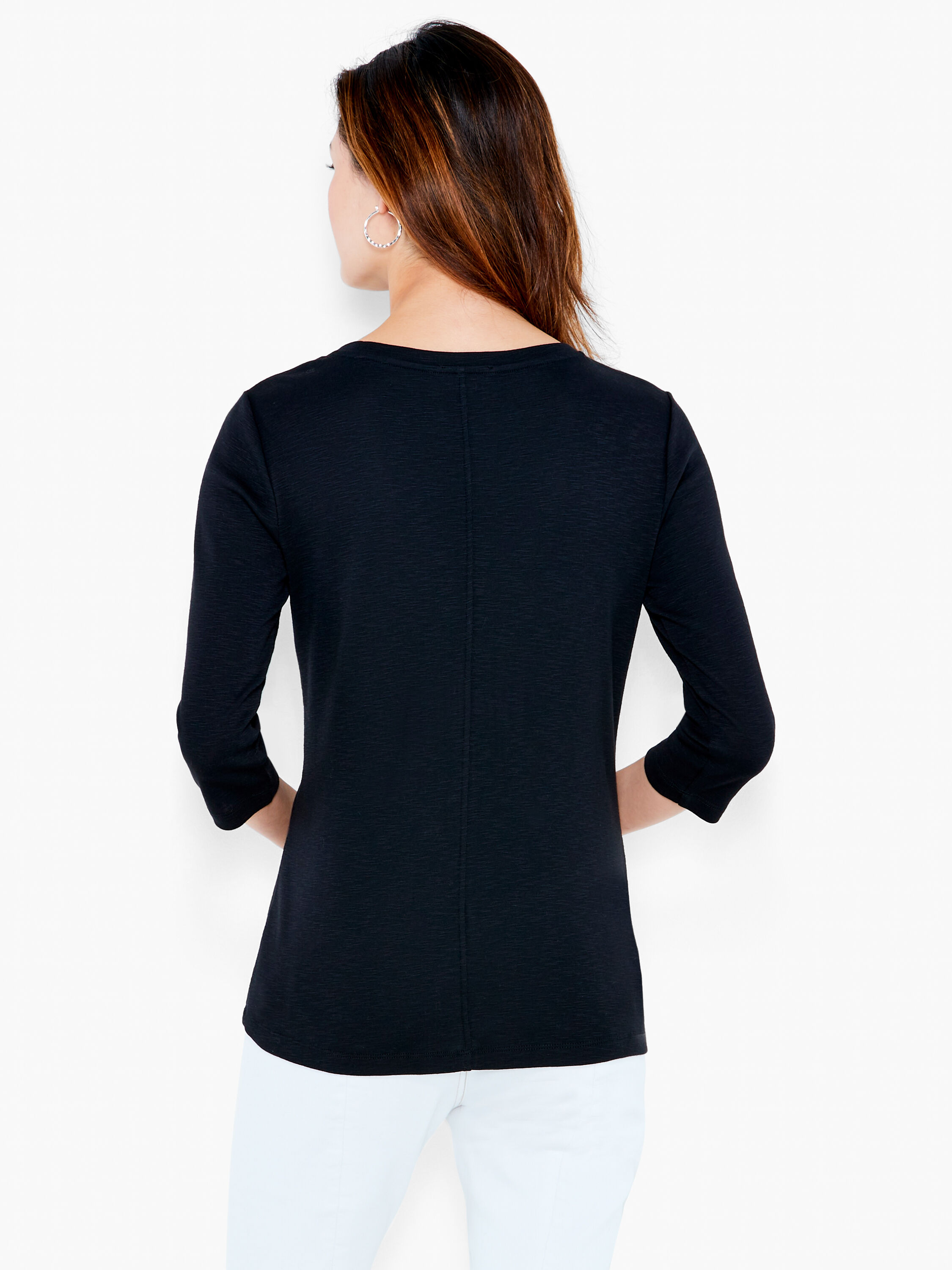 T-shirt with boat neck in 100% cotton - Black | Benetton