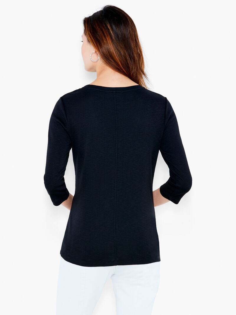 Woman Wears NZT 3/4 Sleeve Boat Tee image number 2